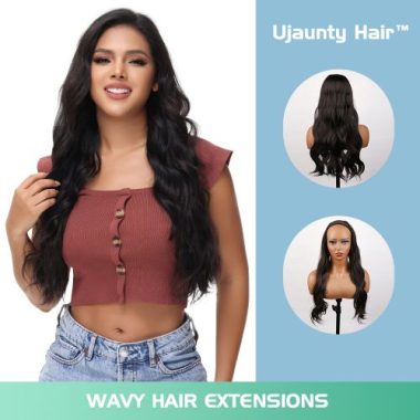 Private: Wavy Hair Extensions With Clips Girls Black Ponytail