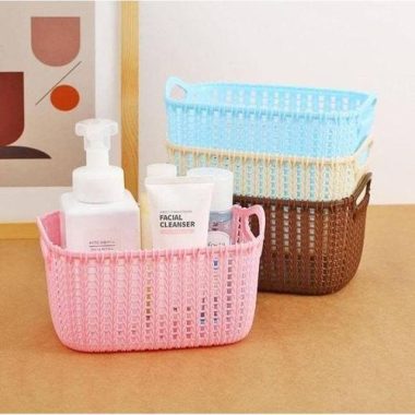Private: Mini Woven Plastic Basket Storage Organizer for cosmetics,toiletries etc
