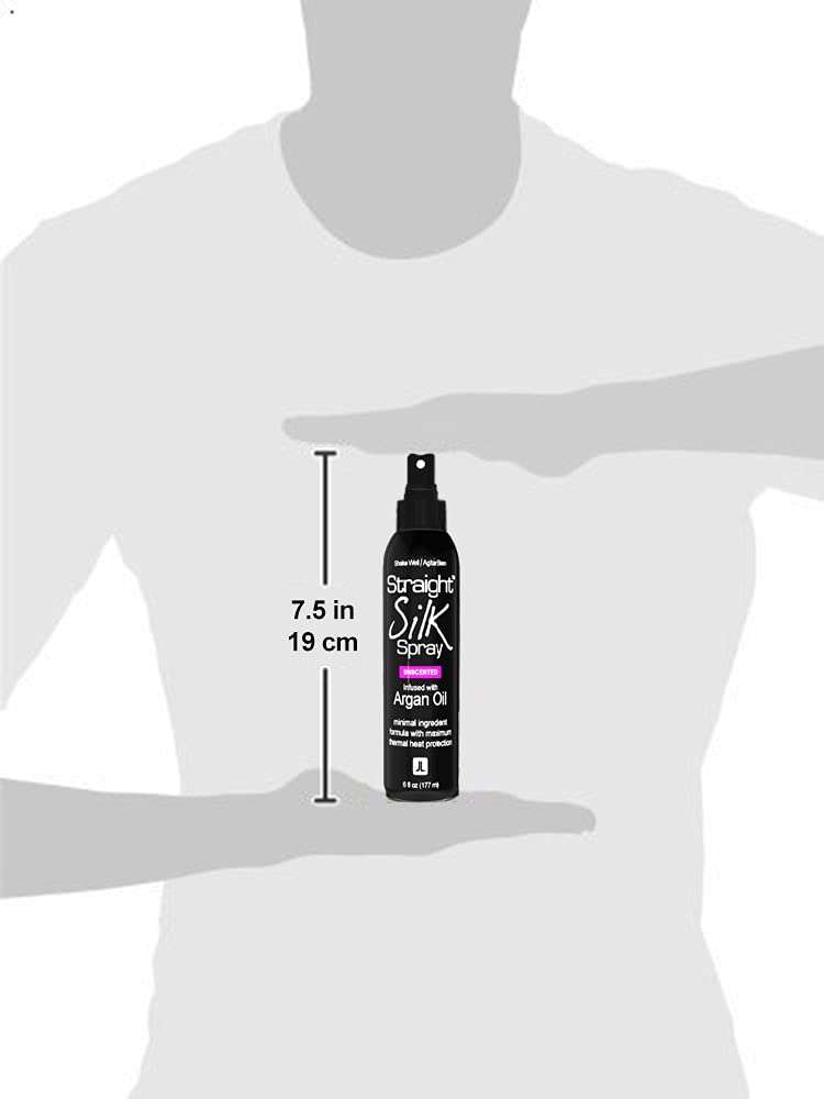 Unscented Straight Silk Spray with Argan Oil Hair Protector Detangler 6oz - Image 3
