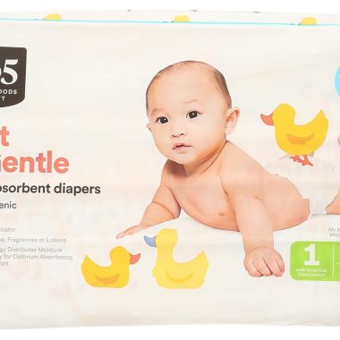 Whole Foods Market 365 Size 1 Diapers 40 Count Wetness Indicator Hypoallergenic Ultra-Absorbent