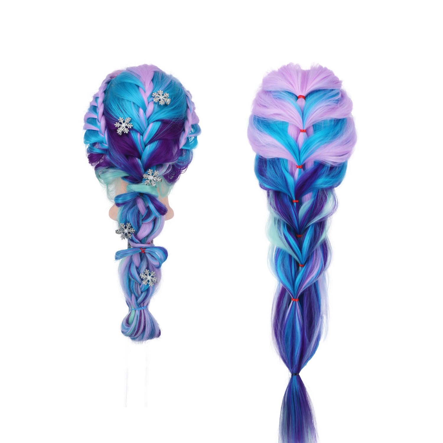29 Inch Cosmetology Mannequin Head for Hair Styling Training Doll Head with Clamp Holder Cherry Blossom Four Colors - Image 4