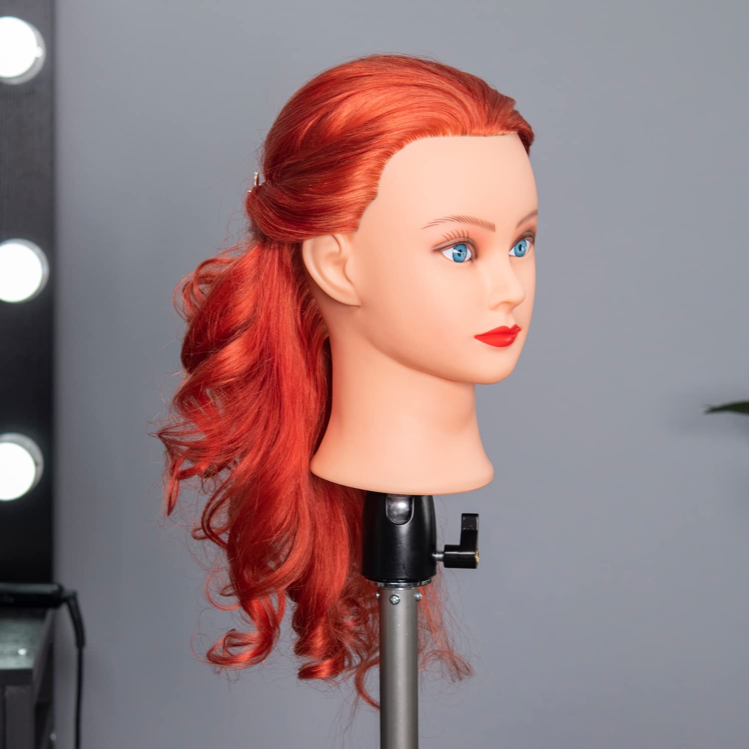 100% Human Hair Mannequin Training Head for Cosmetology 20-22 inch with Free Clamp - Image 4