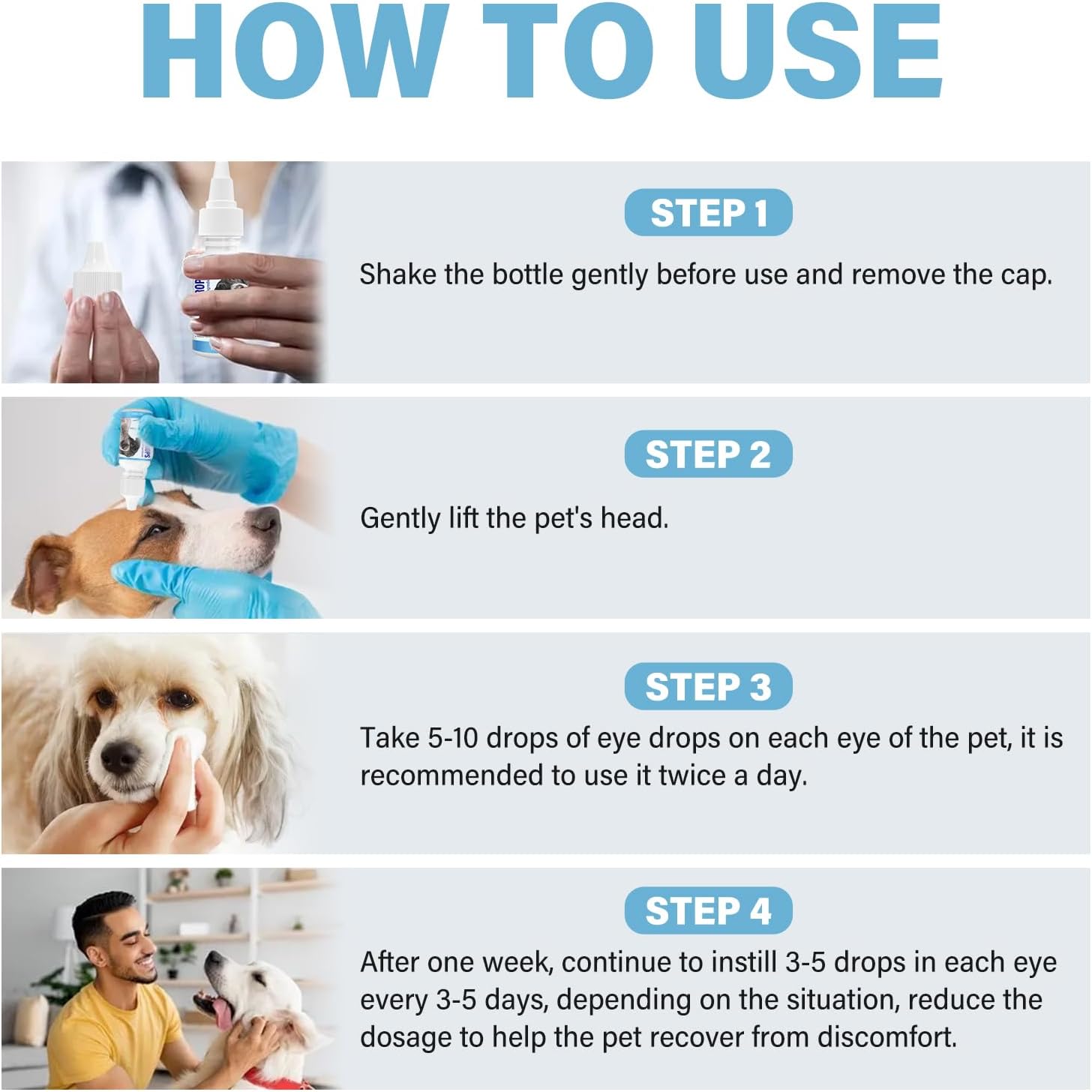 Dog Eye Drops, Pet Eye Drops for Dogs and Cats to Relieve Dry Eyes, Red Eyes and Itchy Eyes, Long Lasting Hydration, Gentle for Pets - Image 7