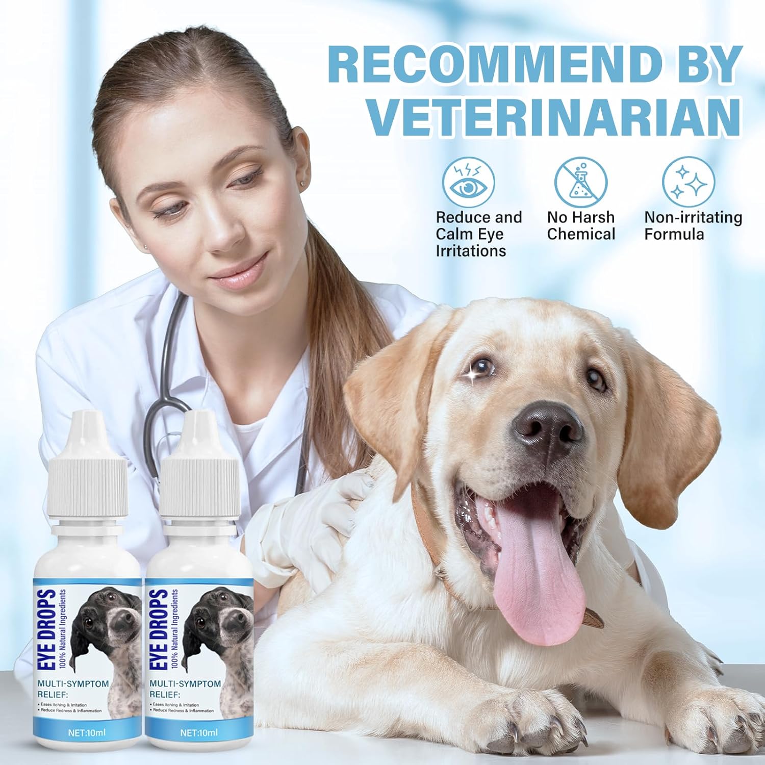 Dog Eye Drops, Pet Eye Drops for Dogs and Cats to Relieve Dry Eyes, Red Eyes and Itchy Eyes, Long Lasting Hydration, Gentle for Pets - Image 8