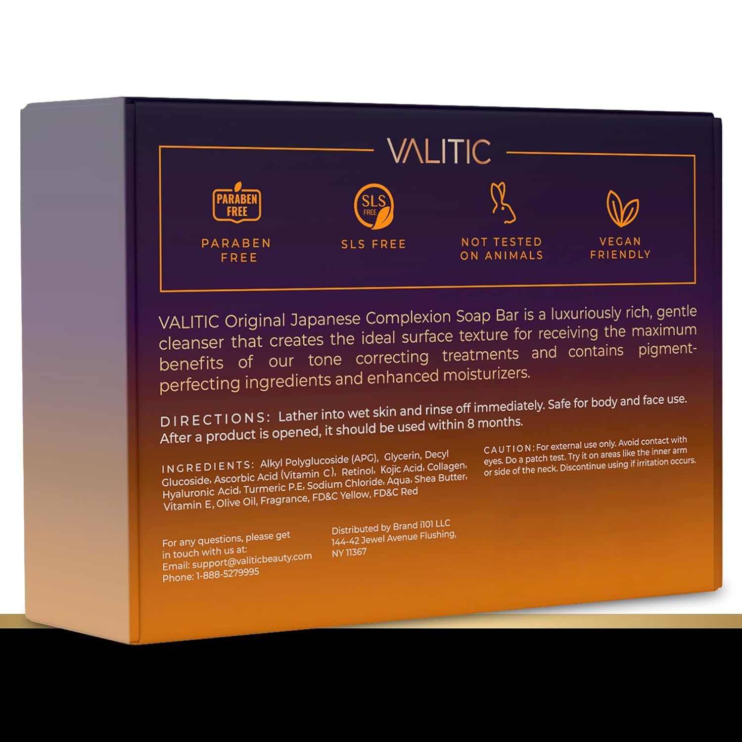 VALITIC Japanese Kojic Acid Vitamin C Retinol Turmeric Soap Bars with Collagen Hyaluronic Acid Vitamin E for Dark Spots (4 Pack) - Image 9