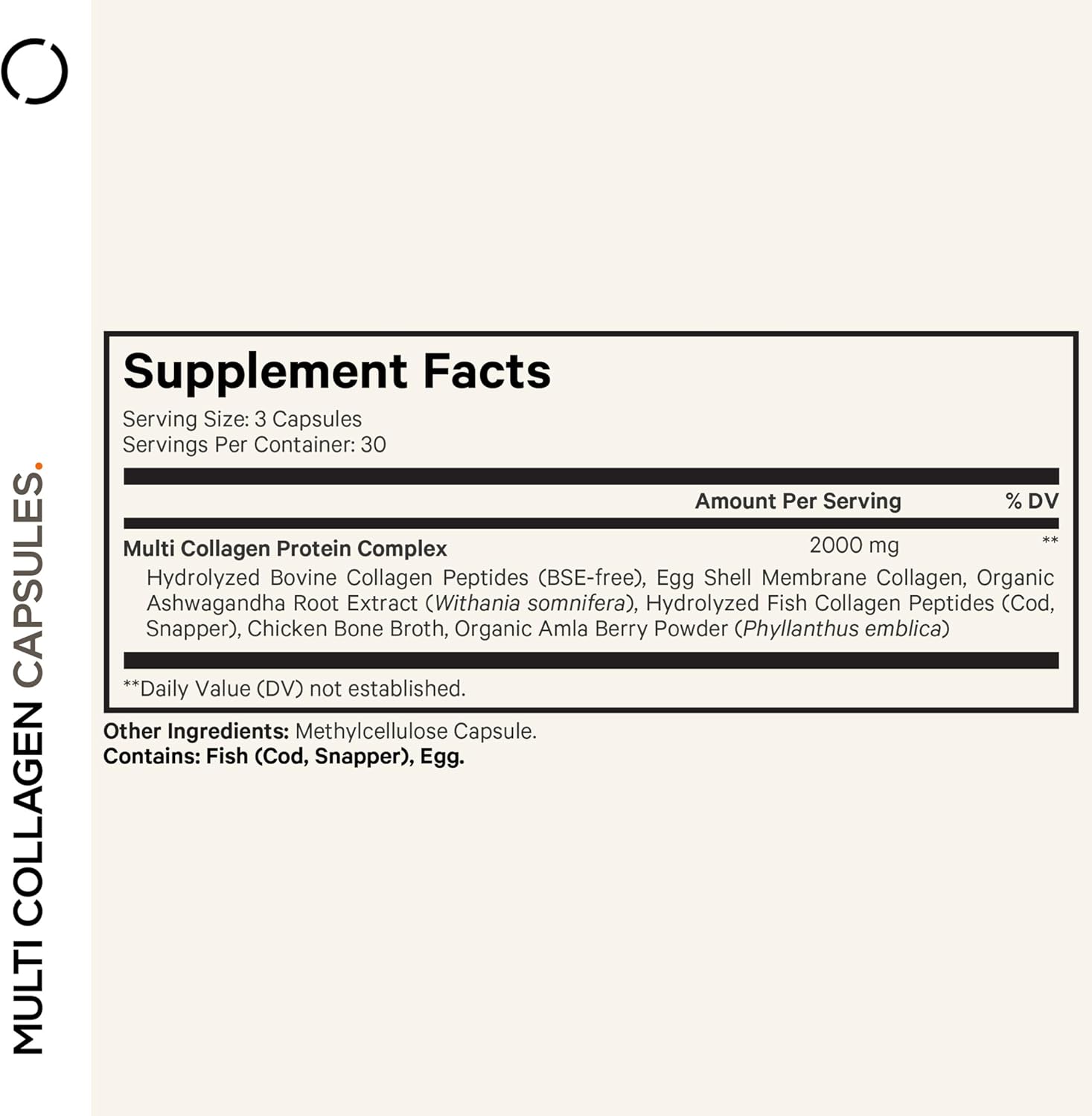 Codeage 5-Type Multi Collagen Peptides Protein Capsules with Ashwagandha and Amla Berry - 90 Count - Image 2