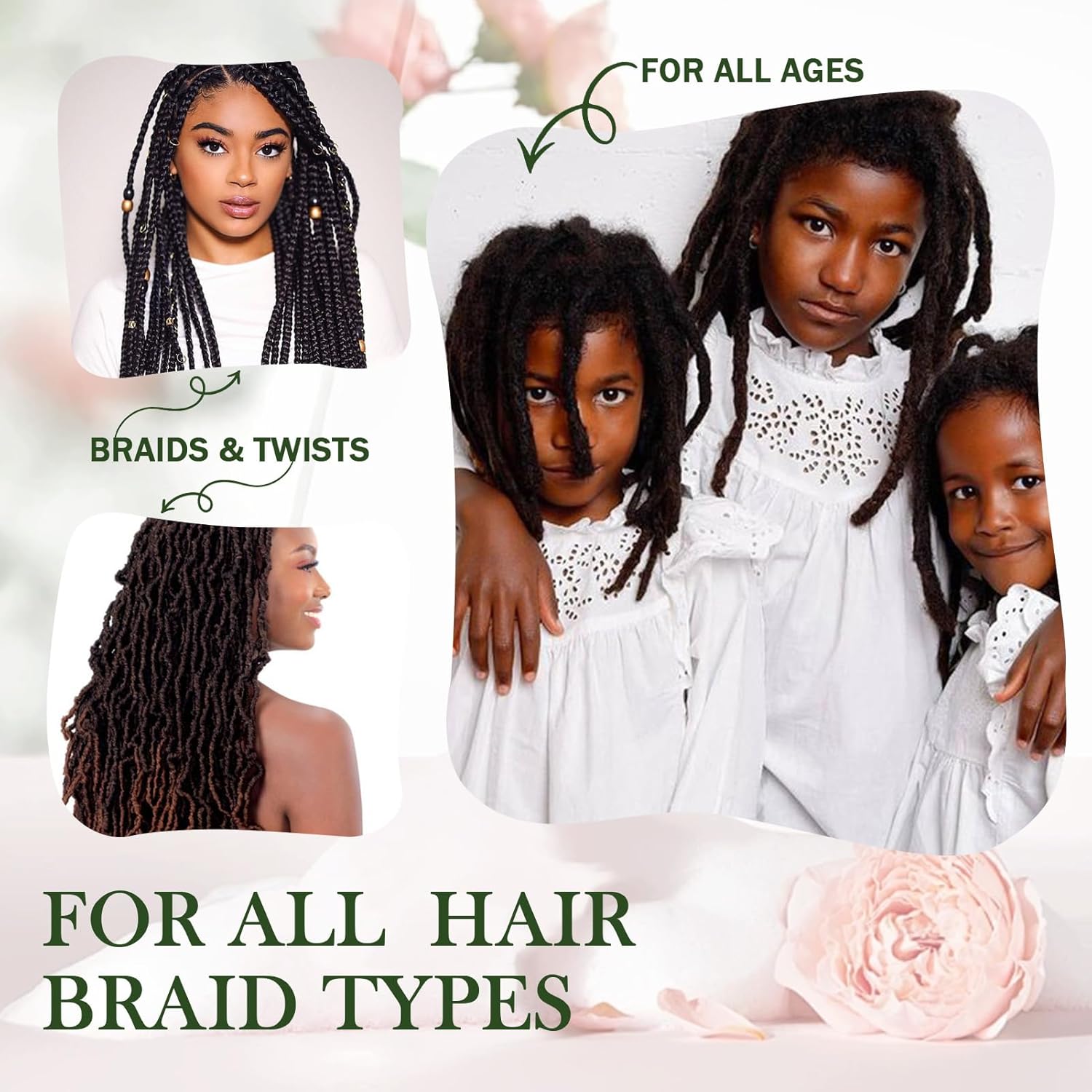 6.8 oz Rose Mint Braid Spray for Dreads, Locks, Twists, Cornrows, Box Braids Moisturizer Itchy Scalp Relief - Image 4
