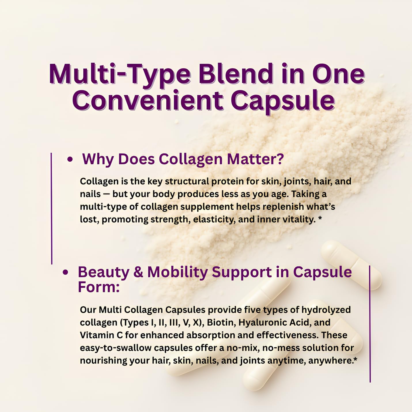 Micro Ingredients Multi Collagen Peptides 240 Capsules Hair Skin Nail Joint Support - Image 7