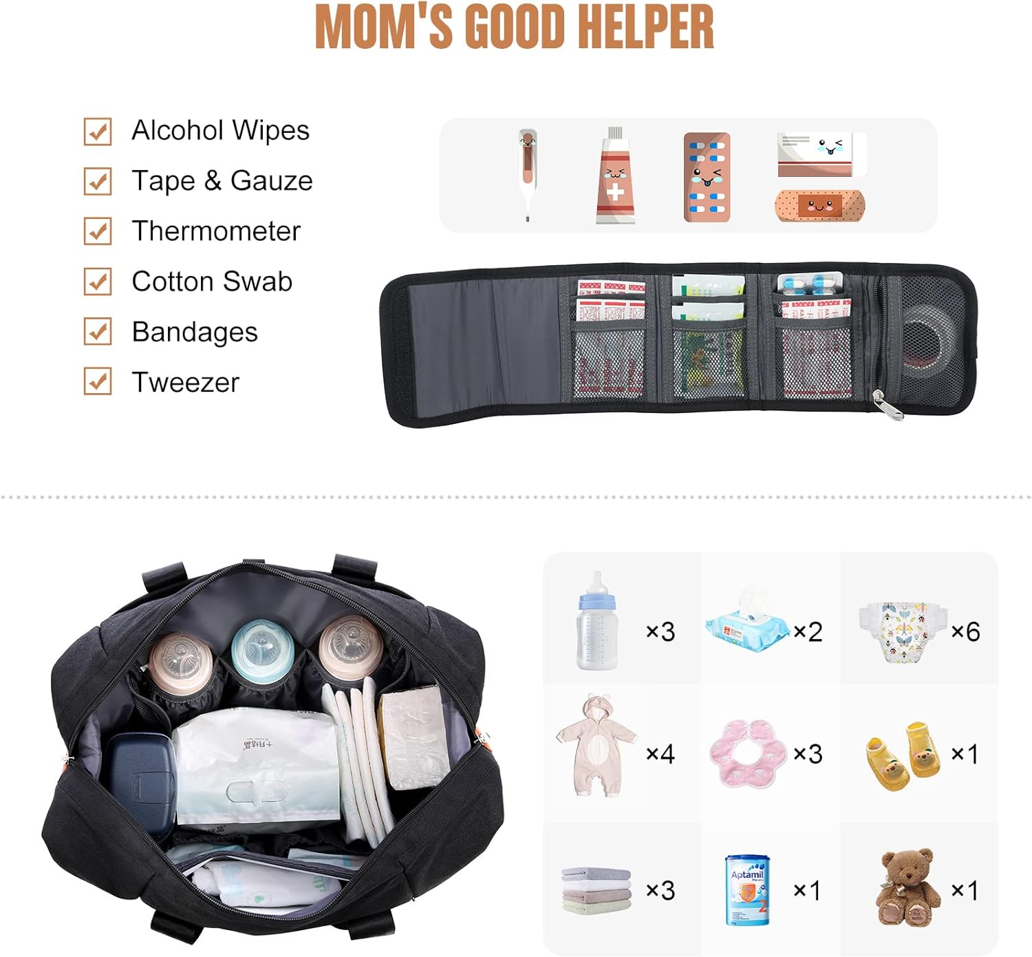LOVEVOOK Waterproof Large Diaper Bag Tote for Travel with Included Changing Pad - Image 4