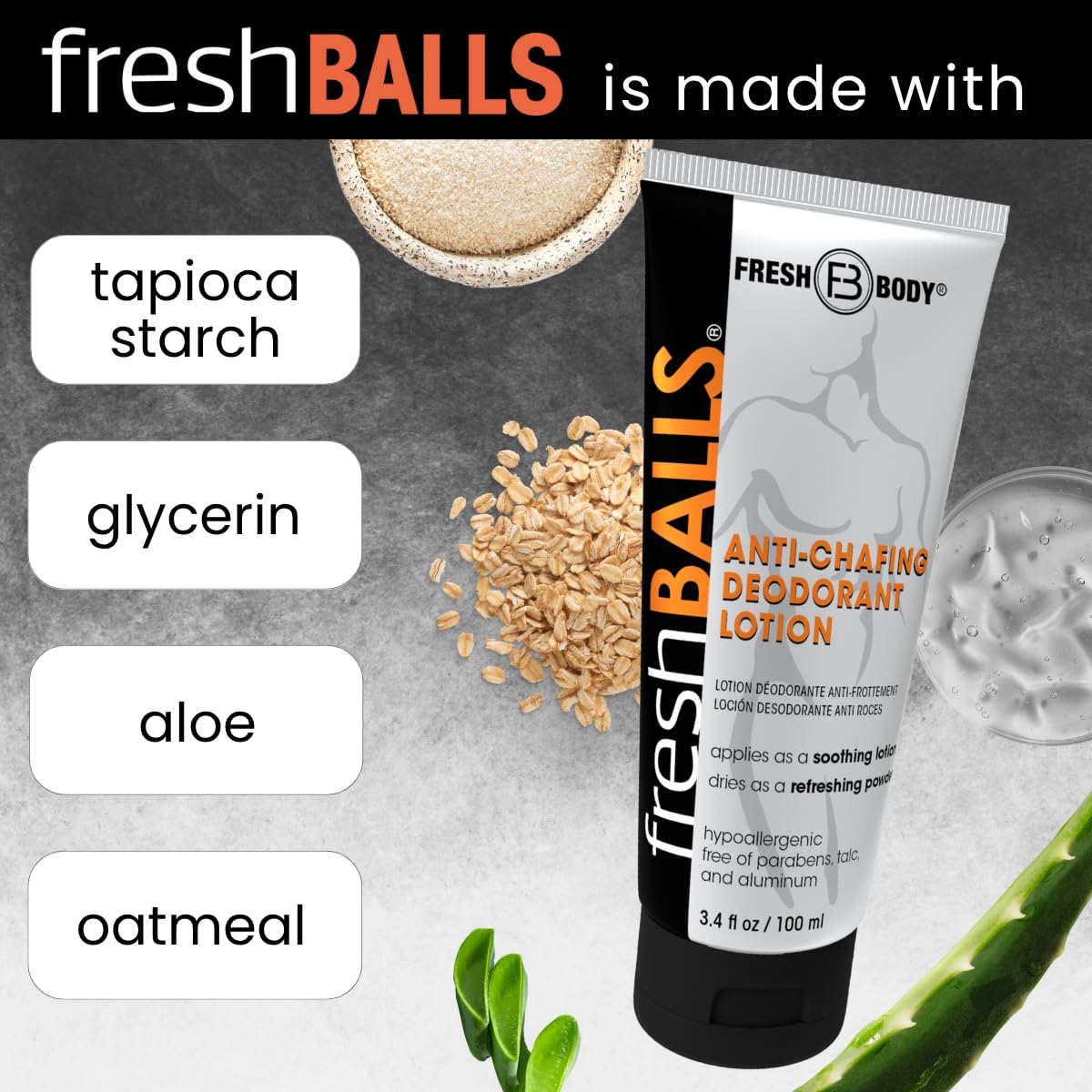 Men's Anti-Chafing Comfort Soothing Lotion to Powder - Ball Deodorant Hygiene 3.4 fl oz - Image 5