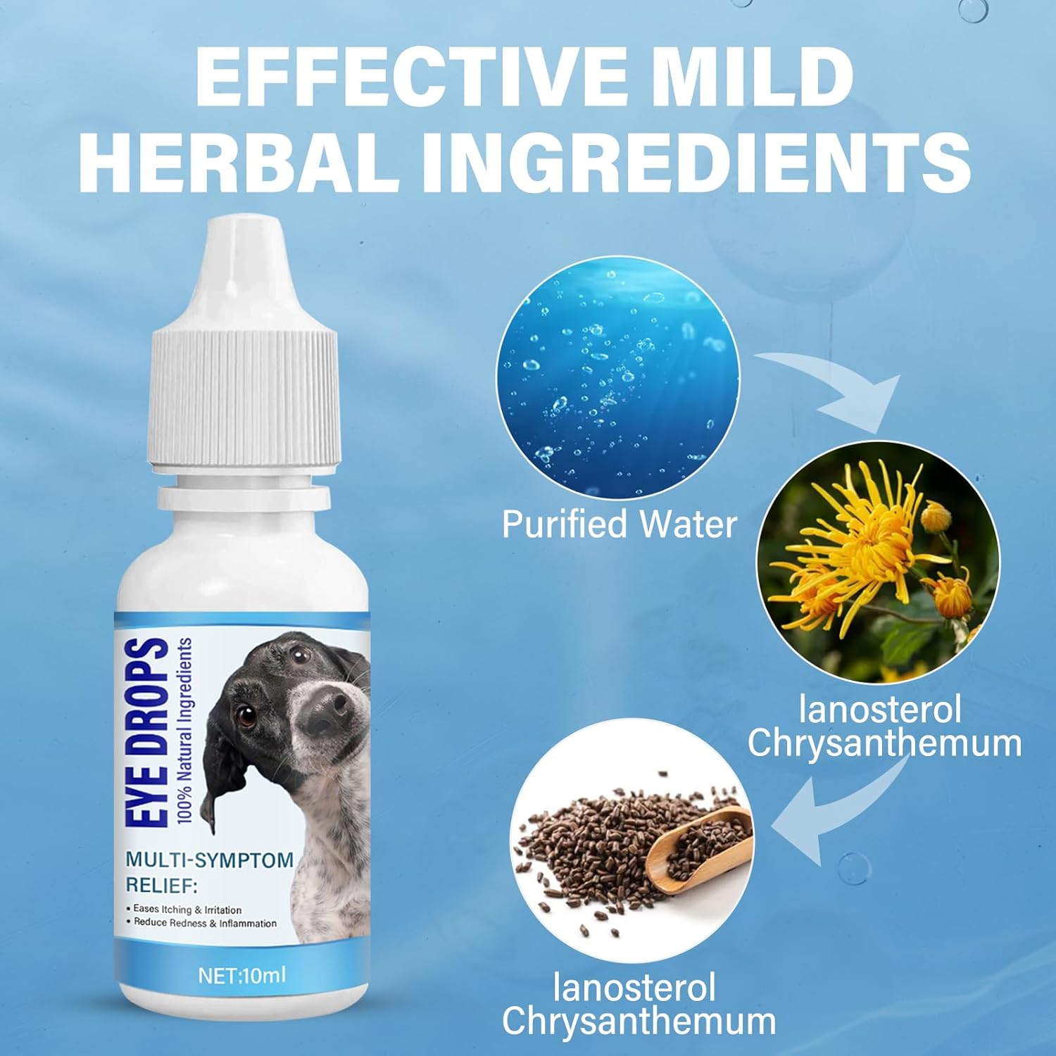 Dog Eye Drops, Pet Eye Drops for Dogs and Cats to Relieve Dry Eyes, Red Eyes and Itchy Eyes, Long Lasting Hydration, Gentle for Pets - Image 6