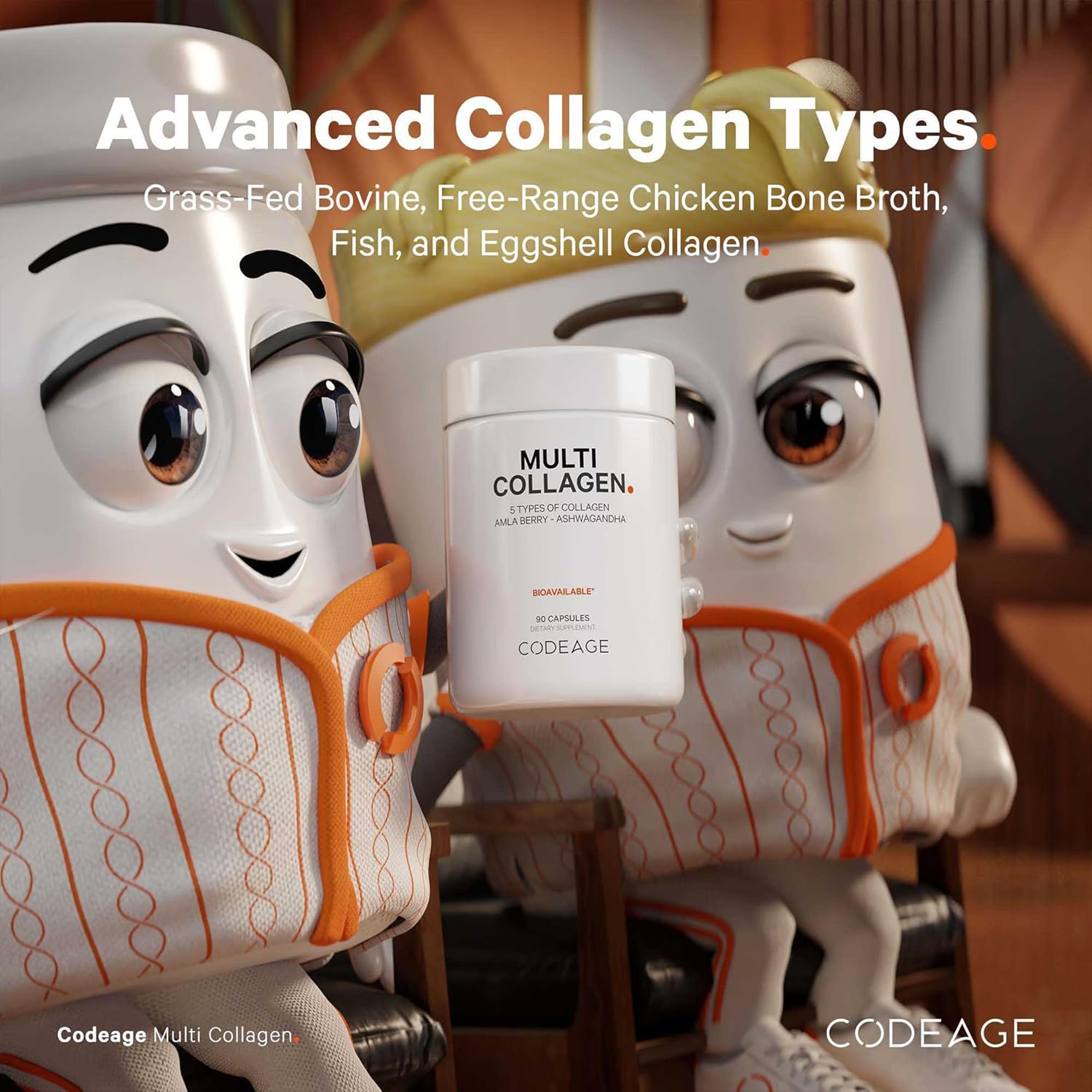 Codeage 5-Type Multi Collagen Peptides Protein Capsules with Ashwagandha and Amla Berry - 90 Count - Image 4