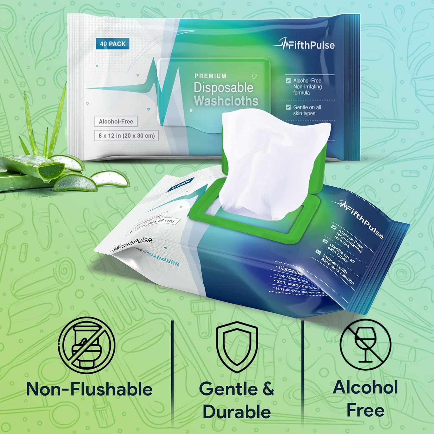 Adult Disposable Body Wipes 80 Count Aloe Lanolin Infused Extra Large - Image 4