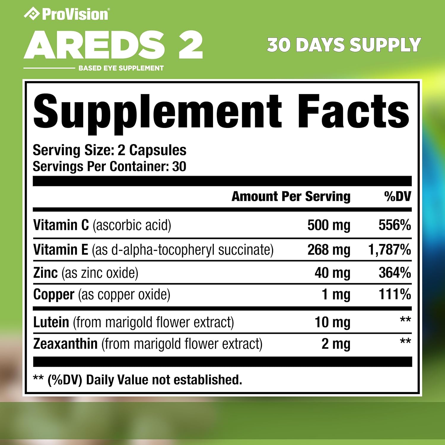 AREDS 2 Eye Vitamin Lutein Zeaxanthin Vision Complex 60 Capsules - Image 6