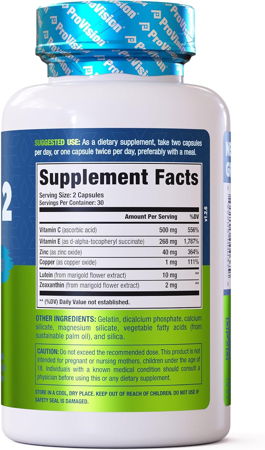 AREDS 2 Eye Vitamin Lutein Zeaxanthin Vision Complex 60 Capsules - Image 9