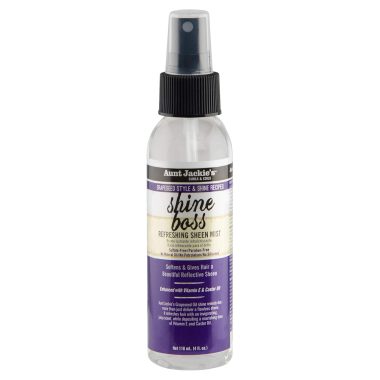 Aunt Jackie's Grapeseed Shine Boss Refreshing Sheen Hair Mist for Curls, Waves, Coils, 4 oz