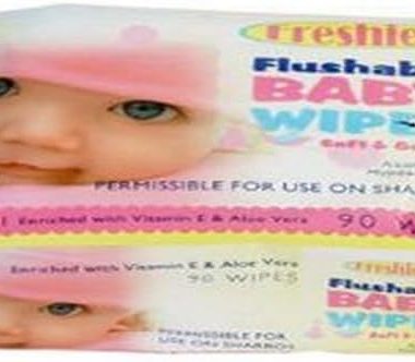 Bluesky Trading Freshies Spring Breeze Flushable Baby Wipes 90 Count Pack 7.9 x 3.9 inches