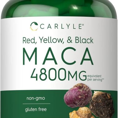Carlyle Maca Root Capsules 4800mg 180 Count High Potency Extract Non-GMO Gluten Free Supplement