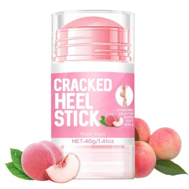 Hydrating Cracked Heel Repair Stick Balm with Shea Butter, Coconut Oil, Peach Scent 40g