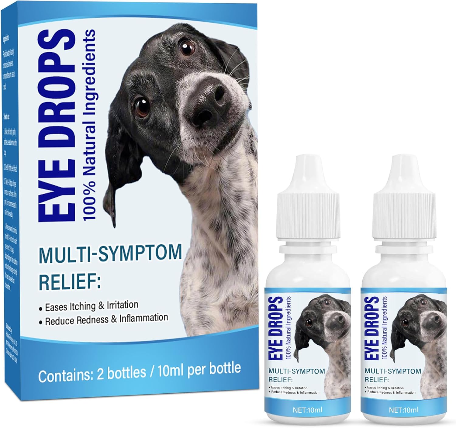 Dog Eye Drops, Pet Eye Drops for Dogs and Cats to Relieve Dry Eyes, Red Eyes and Itchy Eyes, Long Lasting Hydration, Gentle for Pets