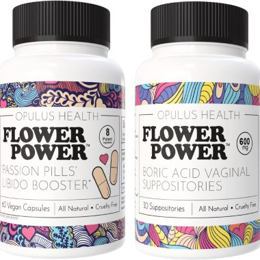 Natural Passion Pills Libido Booster and Boric Acid Suppositories Bundle - 60 Vegan Capsules