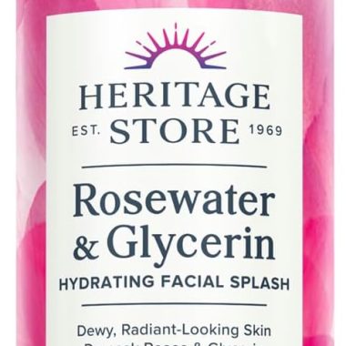 HERITAGE STORE Rosewater & Glycerin Hydrating Facial Splash 4oz for Dry Combination Skin