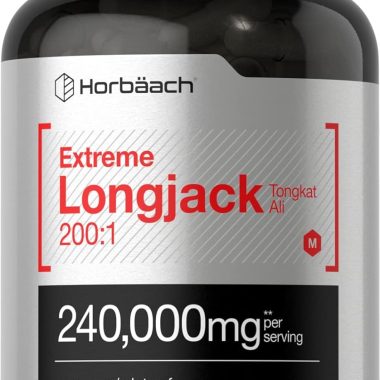 Horbäach Longjack Tongkat Ali 240,000mg 200:1 Potent Extract 120 Capsules Super Concentrated Herbal Supplement