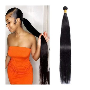 1 Bundle Natural Color Unprocessed Virgin Brazilian Bone Straight Human Hair Extensions Rem