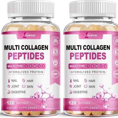 240 Count Multi Collagen Peptides Softgels 2000mg for Women Skin Hair Nail Health with Hyaluronic Acid Biotin Vitamin C