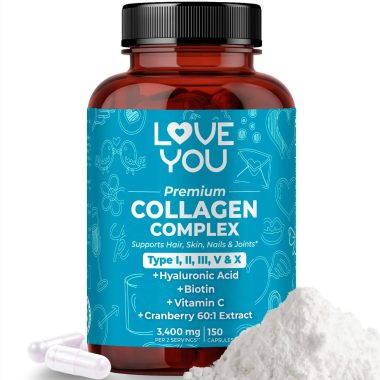 Love You Premium Collagen Capsules I II III V X 120 Capsules Hair Skin Nails Joints Gut Support
