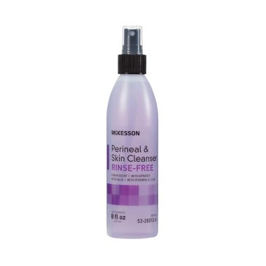 McKesson 8 oz Rinse-Free Perineal Skin Cleanser with Aloe for Incontinence Care Fresh Scent