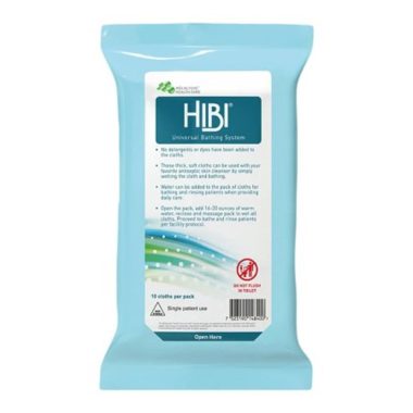 Molnlycke Health Care Hibi Universal Bathing System Cloths 10 Piece Pack
