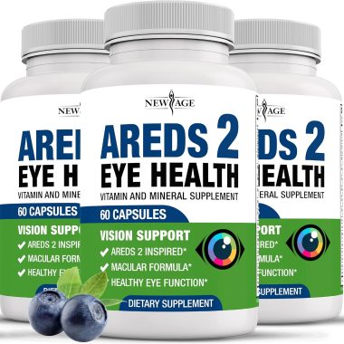 AREDS 2 Eye Vitamin Supplement with Lutein Zeaxanthin Bilberry Astaxanthin 180 Count