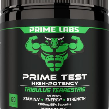 Prime Labs Tribulus Terrestris 1300mg for Men 120 Count, 95% Saponins for Energy and Vitality