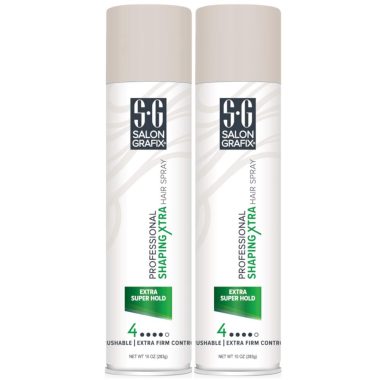 Salon Grafix Extra Super Hold Brushable Shaping Hairspray 2 Piece Set