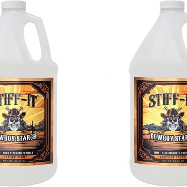 Stiff-It Cowboy Starch for Crisp, Wrinkle-Free Denim Jeans with Leather Scent - Easy-Pour Bottle