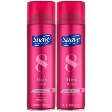 Suave Max Hold Aerosol Hairspray 2 Pack Unscented & Scented 11 Oz Each