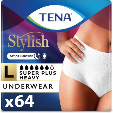 TENA Women's Super Plus Absorbency Incontinence Underwear, Large, 64 Count