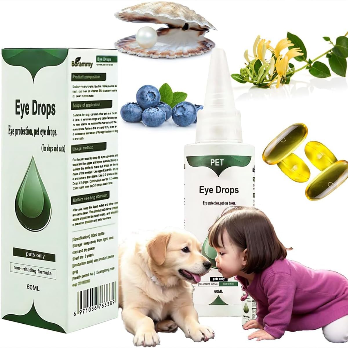 VEZE Eye Drops for Dogs, Dog Eye Drops & Cats, Gentle Dog Eye Infection Treatment, Relieves Dog Eye discomfort,Dog Eye Wash Relief Allergies Symptoms and Help Tear Stain Remover.