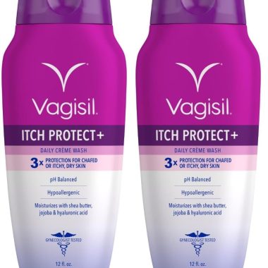 Vagisil Itch Protect+ Crème Wash for Feminine Hygiene and Itchy Dry Skin 12oz Pack of 2