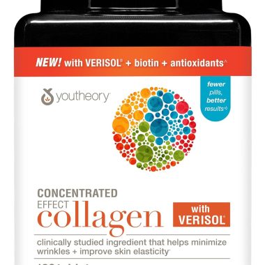 Youtheory Concentrated Collagen Tablets with Verisol 180 Count 60-Day Supply for Skin Hair Nails Bones Joints Muscles